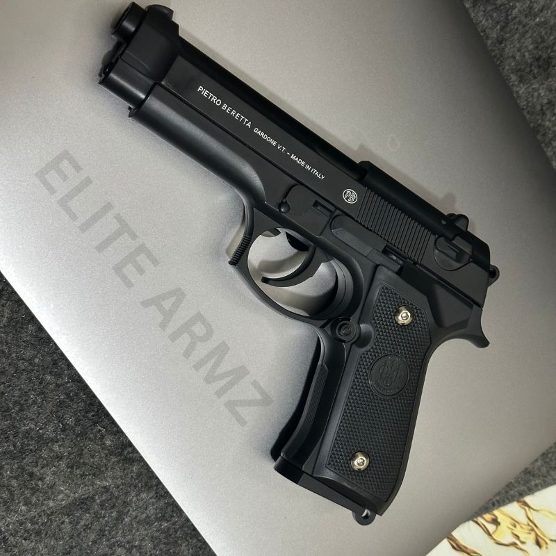 Full Black M92 Beretta Airsoft Toy Gun Realistic Design Safe Fun For Play