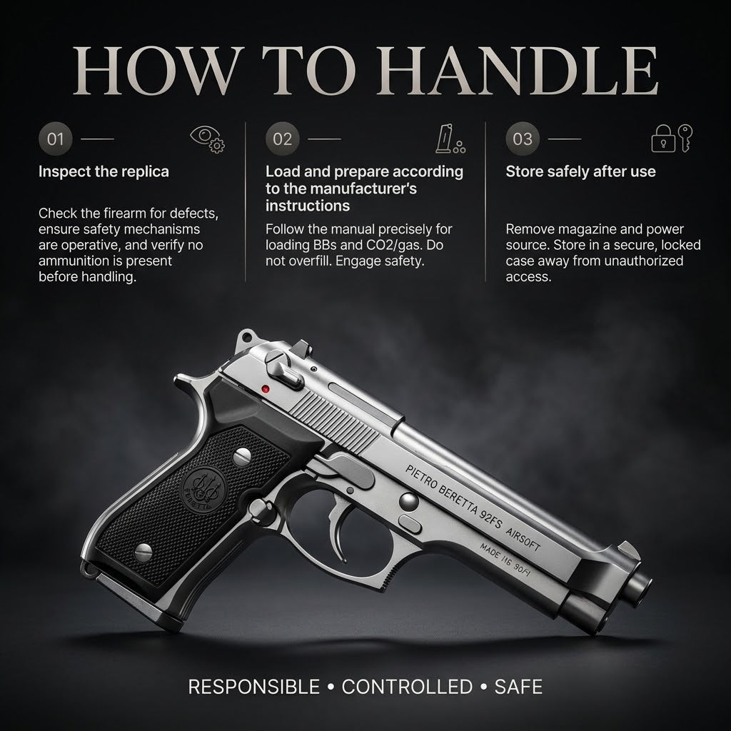 Silver Beretta M92 Gun + 5 BBs - Action Pack