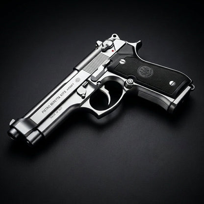 Silver M92 Beretta Airsoft Toy Gun Realistic Design Safe Fun For Play