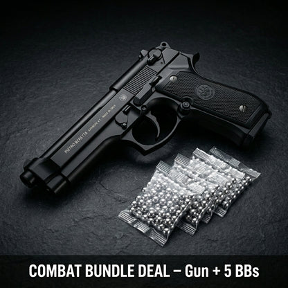 Matte Beretta M92 Gun + 5 BBs - Action Pack
