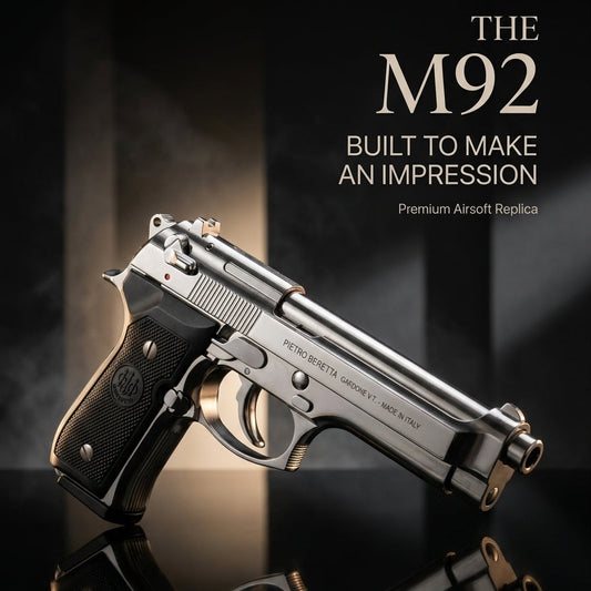 Silver M92 Beretta Airsoft Toy Gun Realistic Design Safe Fun For Play