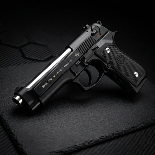 Black M92 Beretta Airsoft Toy Gun Realistic Design Safe Fun For Play