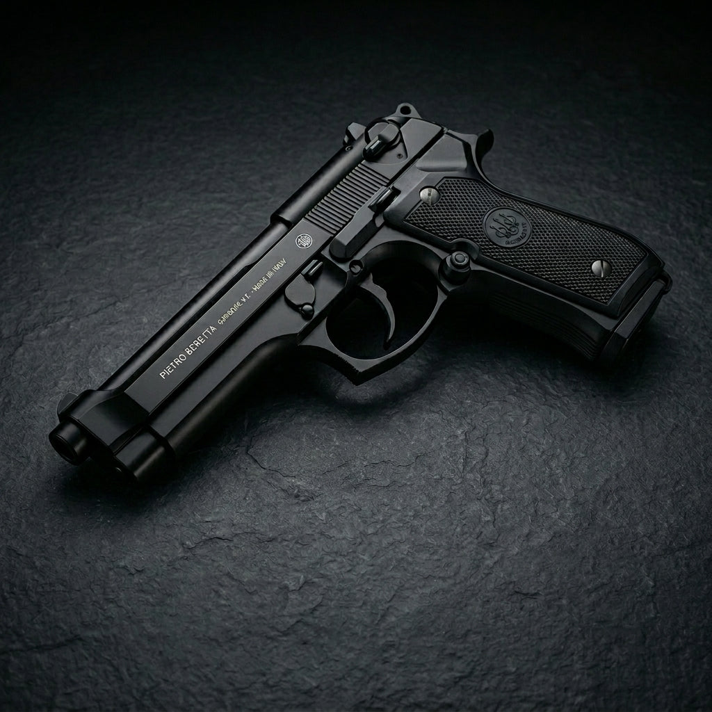 Full Black M92 Beretta Airsoft Toy Gun Realistic Design Safe Fun For Play