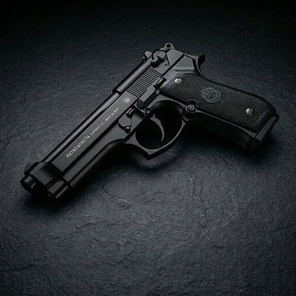 Full Black M92 Beretta Airsoft Toy Gun Realistic Design Safe Fun For Play